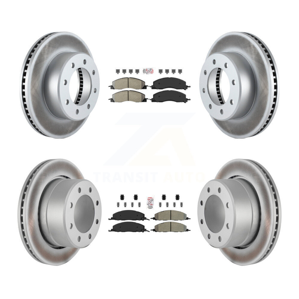 Transit Auto Front Rear Semi-Metallic Pads And Coated Disc Brake Rotors Kit KGA-102859