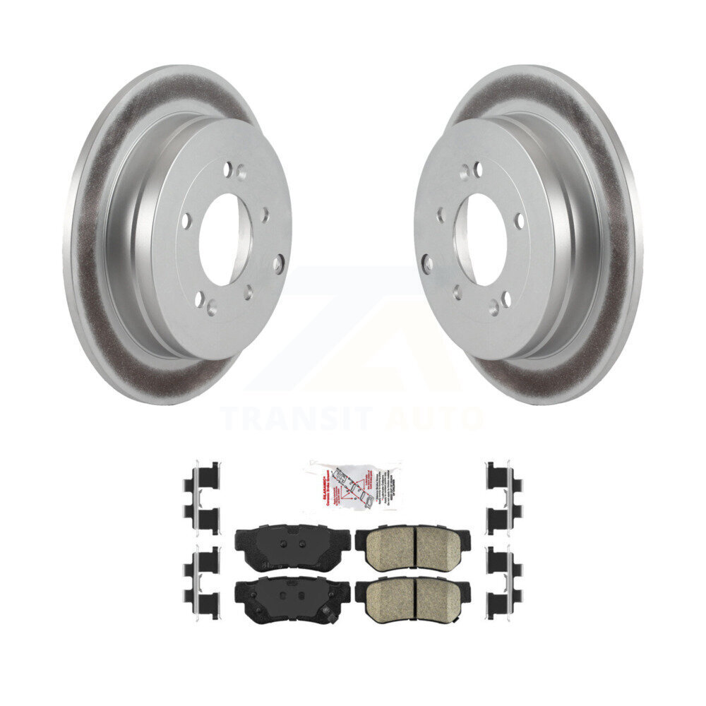 Transit Auto Rear Coated Disc Brake Rotors And Ceramic Pads Kit KGA-103963