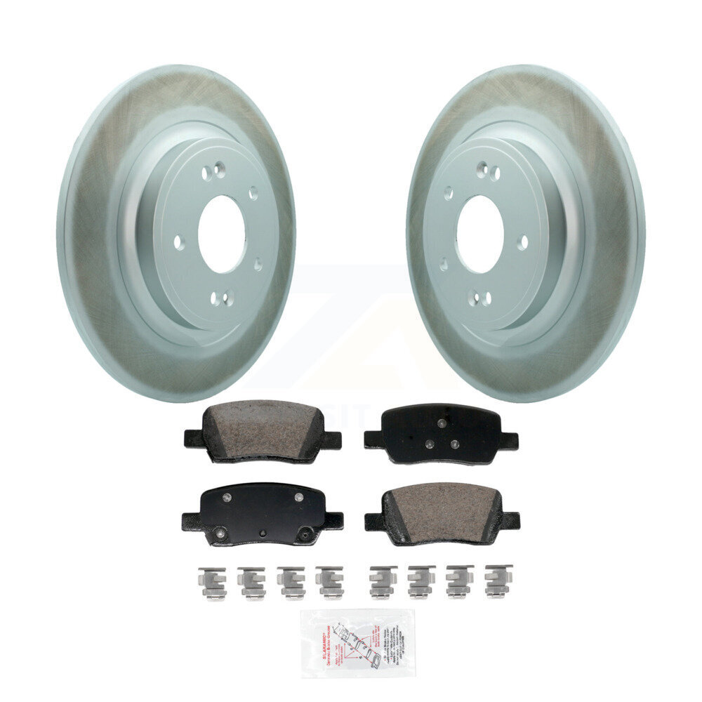 Transit Auto Rear Coated Disc Brake Rotors And Ceramic Pads Kit KGA-106055