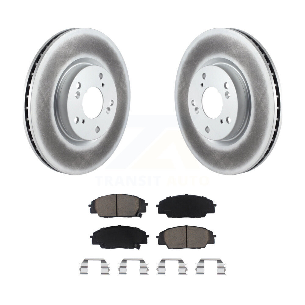 Transit Auto Front Coated Disc Brake Rotors And Ceramic Pads Kit KGC-100305