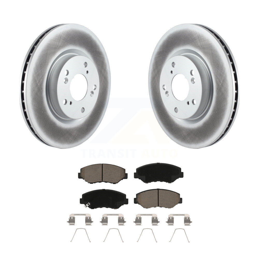 Transit Auto Front Coated Disc Brake Rotors And Ceramic Pads Kit KGC-100308