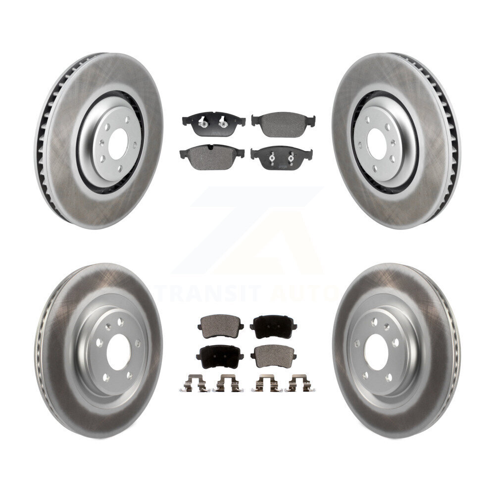 Transit Auto Front Rear Coated Disc Brake Rotors And Semi-Metallic Pads Kit KGF-102980