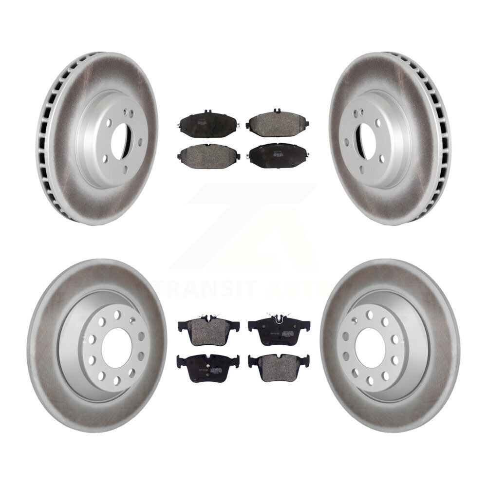 Transit Auto Front Rear Coated Disc Brake Rotors And Semi-Metallic Pads Kit KGF-103097