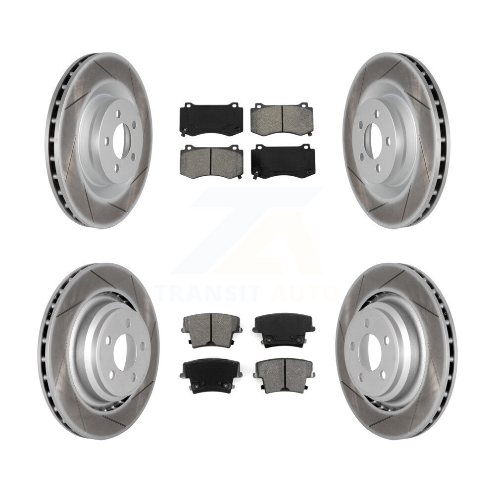 Transit Auto Front Rear Coated Disc Brake Rotors And Semi-Metallic Pads Kit KGS-100714