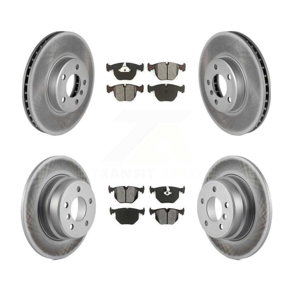 Transit Auto Front Rear Coated Disc Brake Rotors And Semi-Metallic Pads Kit KGS-100799