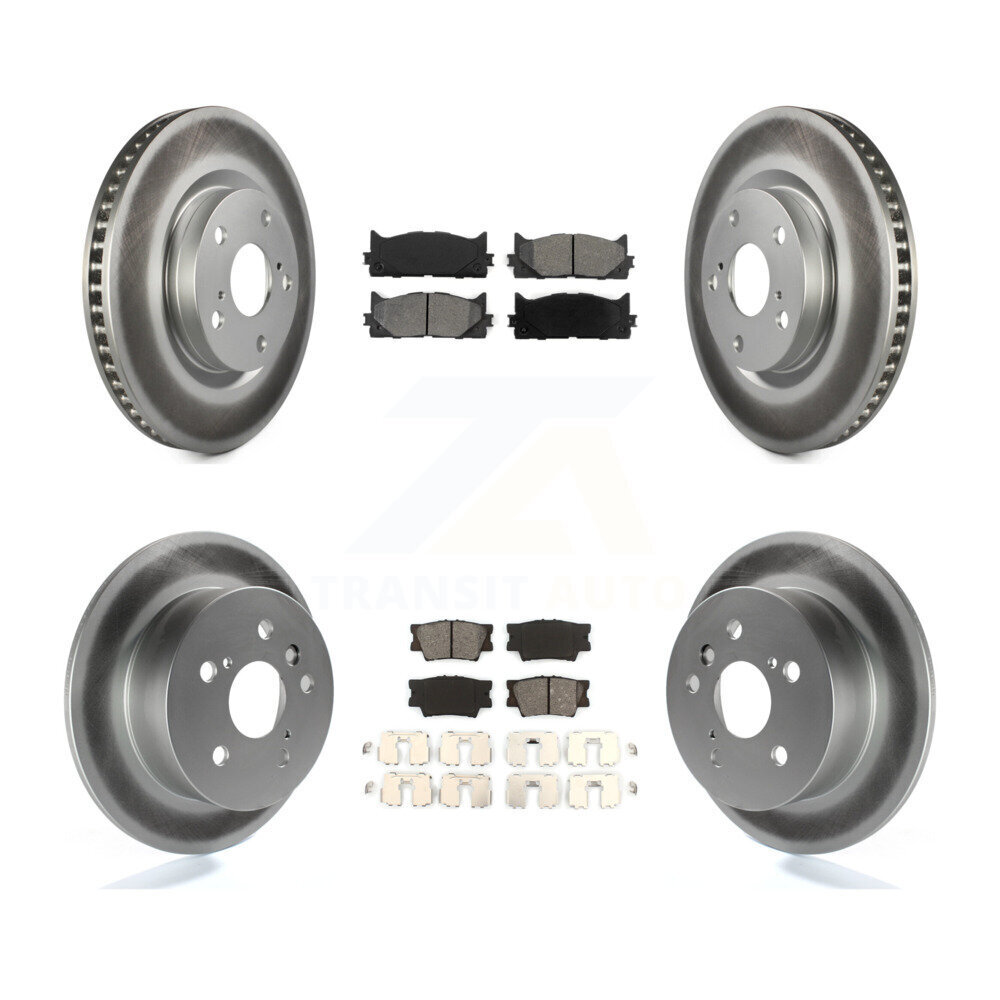 Transit Auto Front Rear Coated Disc Brake Rotors And Semi-Metallic Pads Kit KGS-100947
