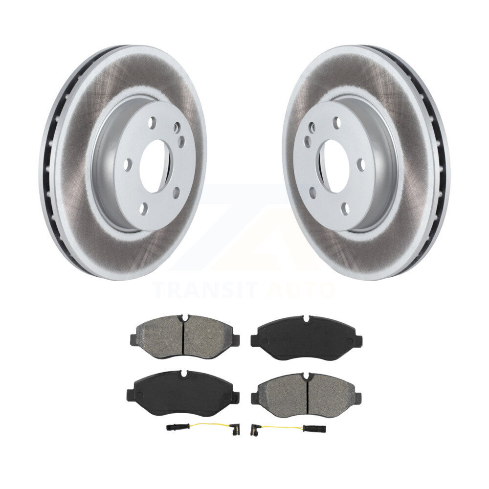 Transit Auto Front Coated Disc Brake Rotors And Semi-Metallic Pads Kit KGS-102249