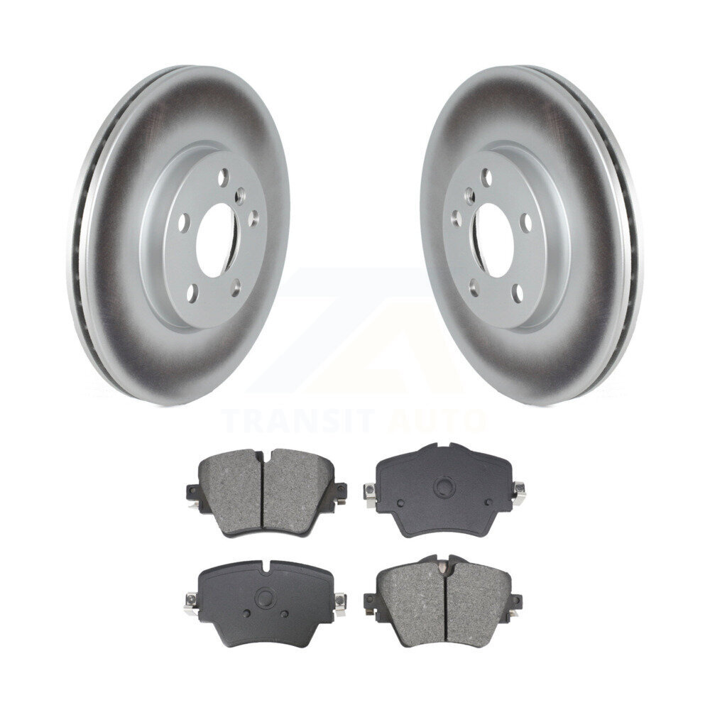 Transit Auto Front Coated Disc Brake Rotors And Semi-Metallic Pads Kit KGS-102624