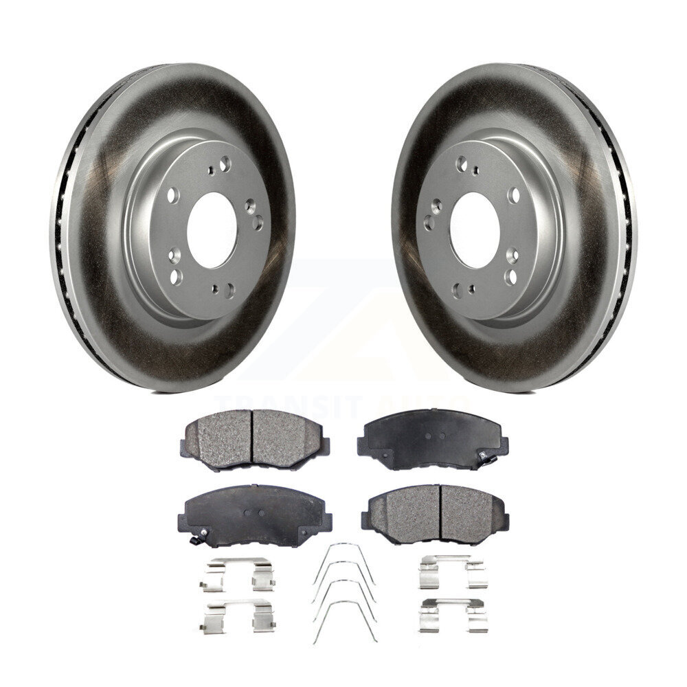 Transit Auto Front Coated Disc Brake Rotors And Ceramic Pads Kit KGT-100511
