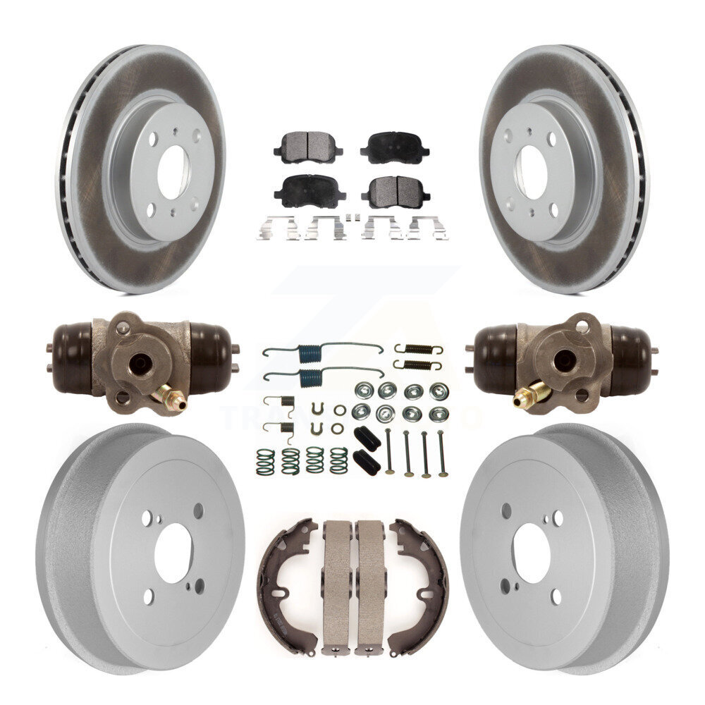 Transit Auto Front Rear Coated Disc Brake Rotors Ceramic Pads And Drum Kit (9Pc) KGT-101860