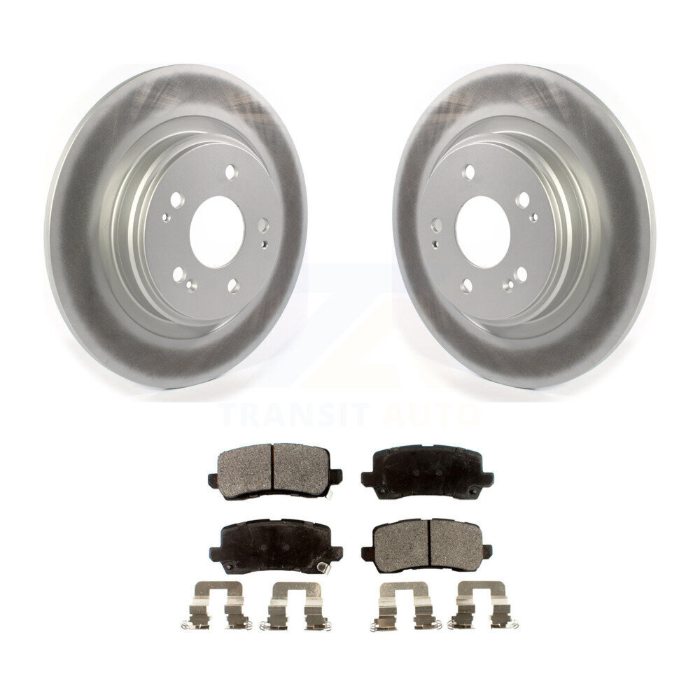 Transit Auto Rear Coated Disc Brake Rotors And Ceramic Pads Kit KGT-102214