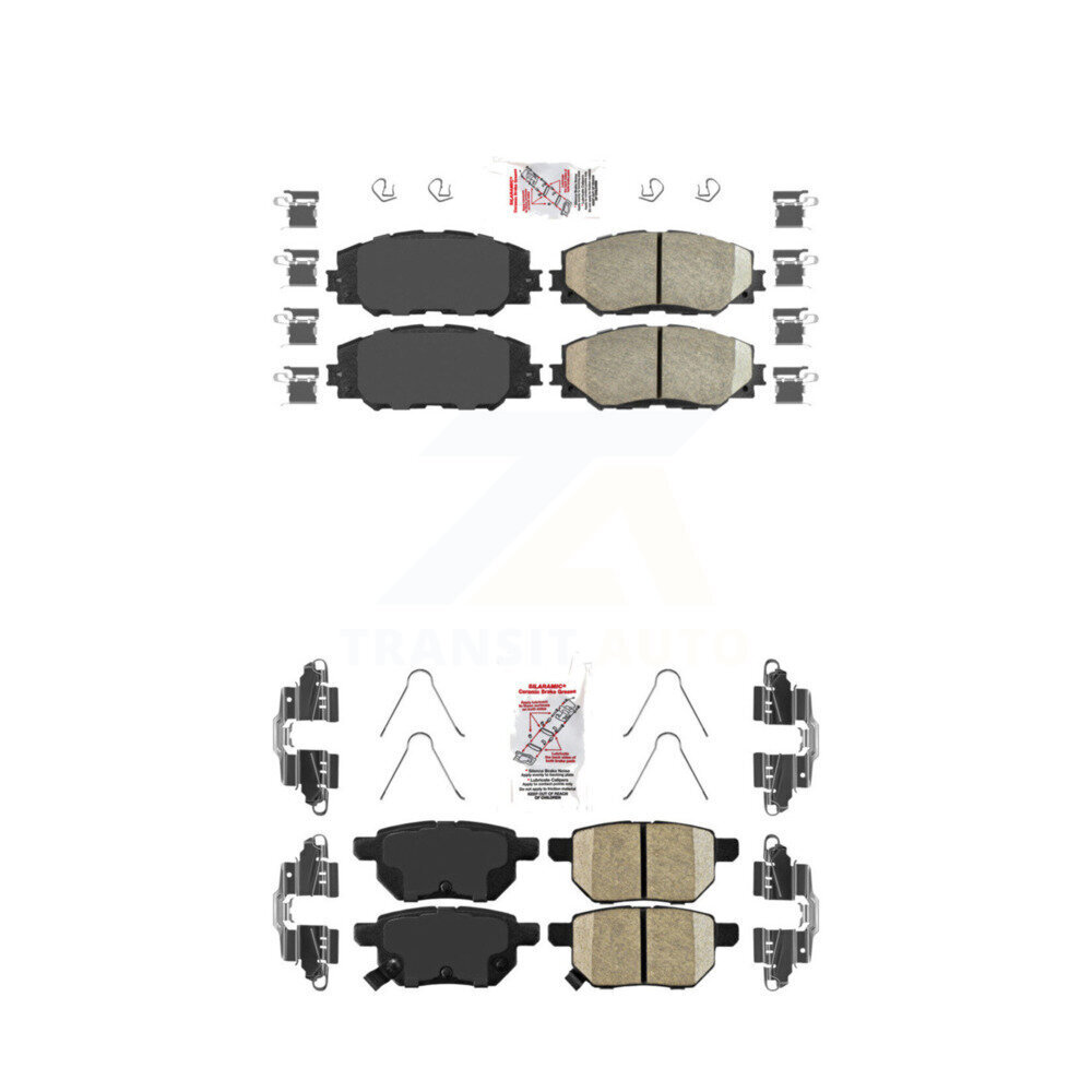 AmeriBRAKES Front Rear Ceramic Disc Brake Pads Kit KNF-100505