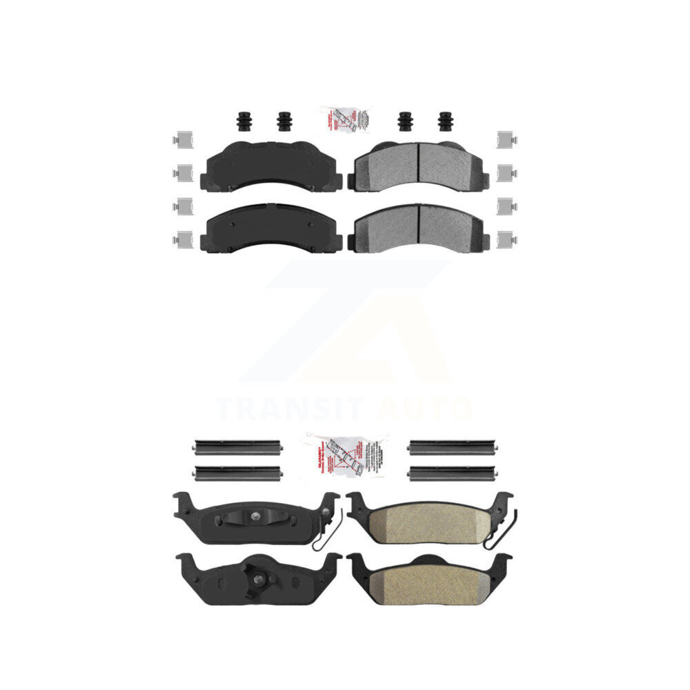 AmeriBRAKES Front Rear Semi-Metallic Disc Brake Pads Kit KNF-101368