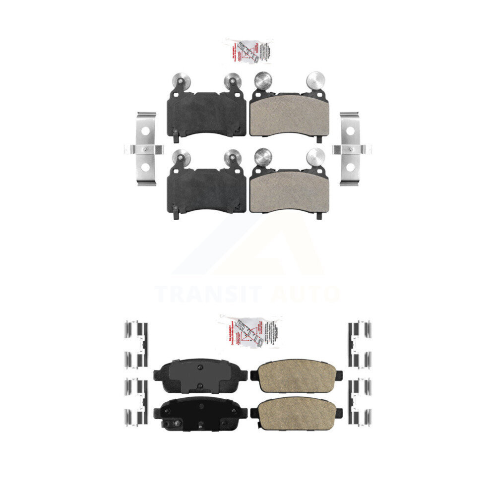 AmeriBRAKES Front Semi-Metallic Rear Ceramic Disc Brake Pads Kit KNF-101546