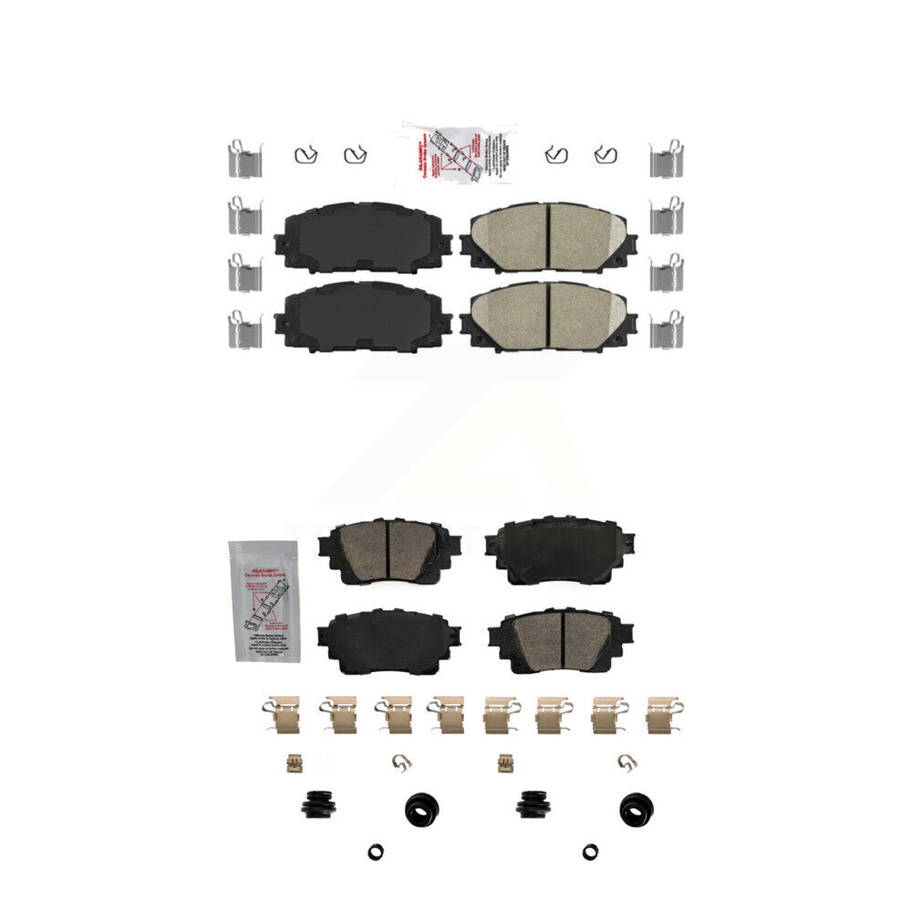 AmeriBRAKES Front Rear Ceramic Disc Brake Pads Kit KNF-101662