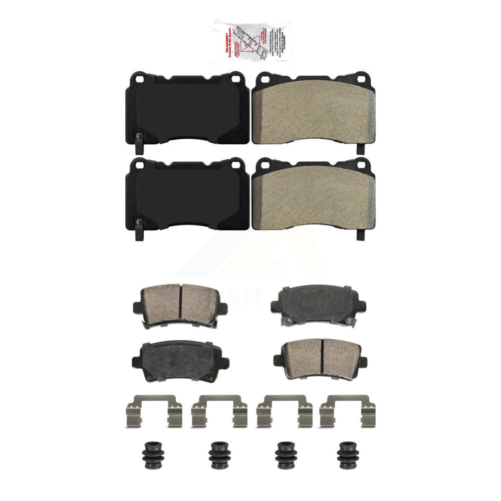 AmeriBRAKES - KNF-101816 - Front and Rear Disc Brake Pad Kits