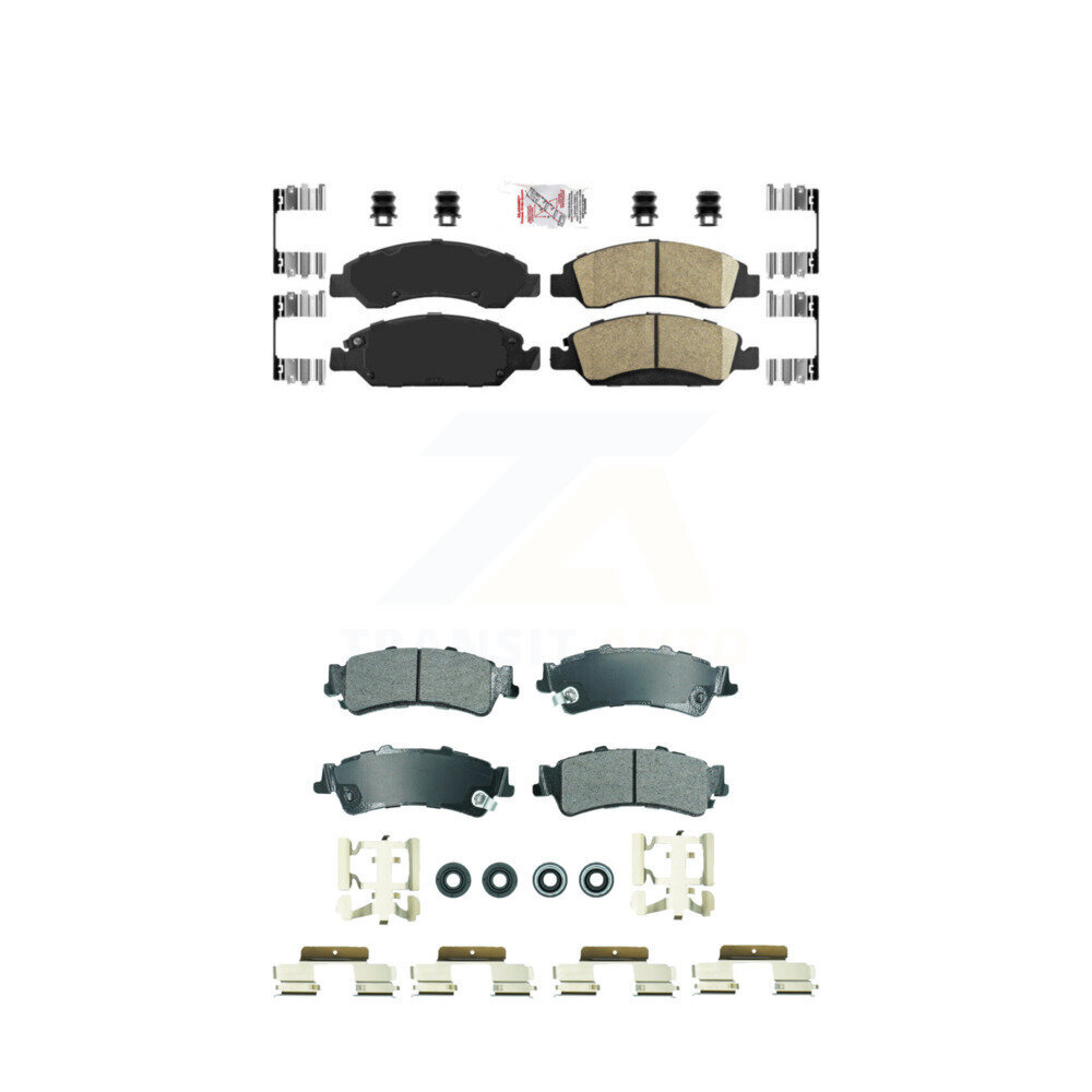 AmeriBRAKES Front Ceramic Rear Semi-Metallic Disc Brake Pads Kit KNF-101835