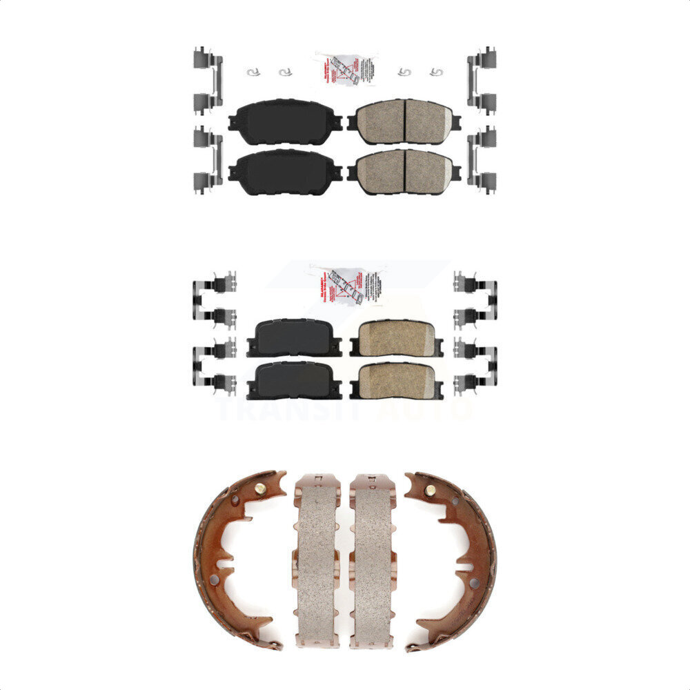 Transit Auto Front Rear Ceramic Disc Brake Pads And Parking Shoes Kit KNN-100363