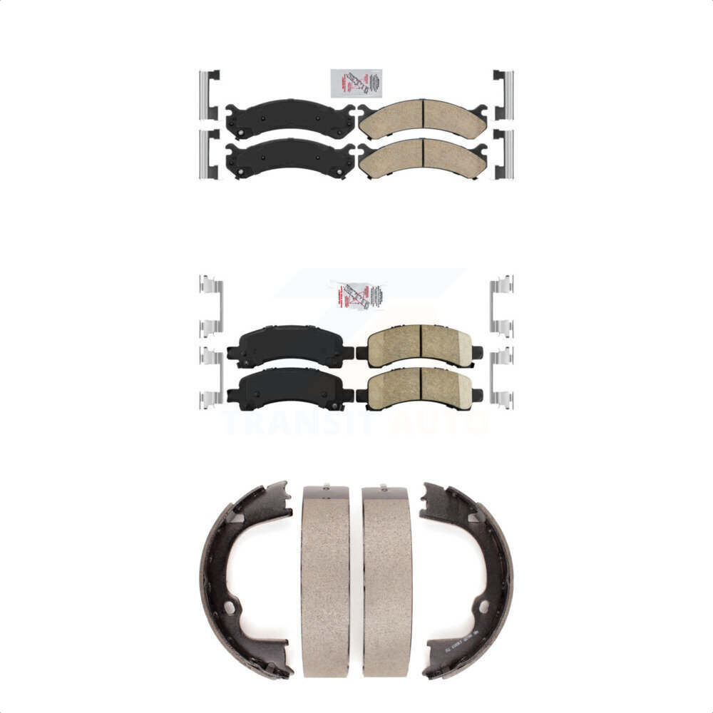 Transit Auto Front Rear Ceramic Disc Brake Pads And Parking Shoes Kit KNN-100435