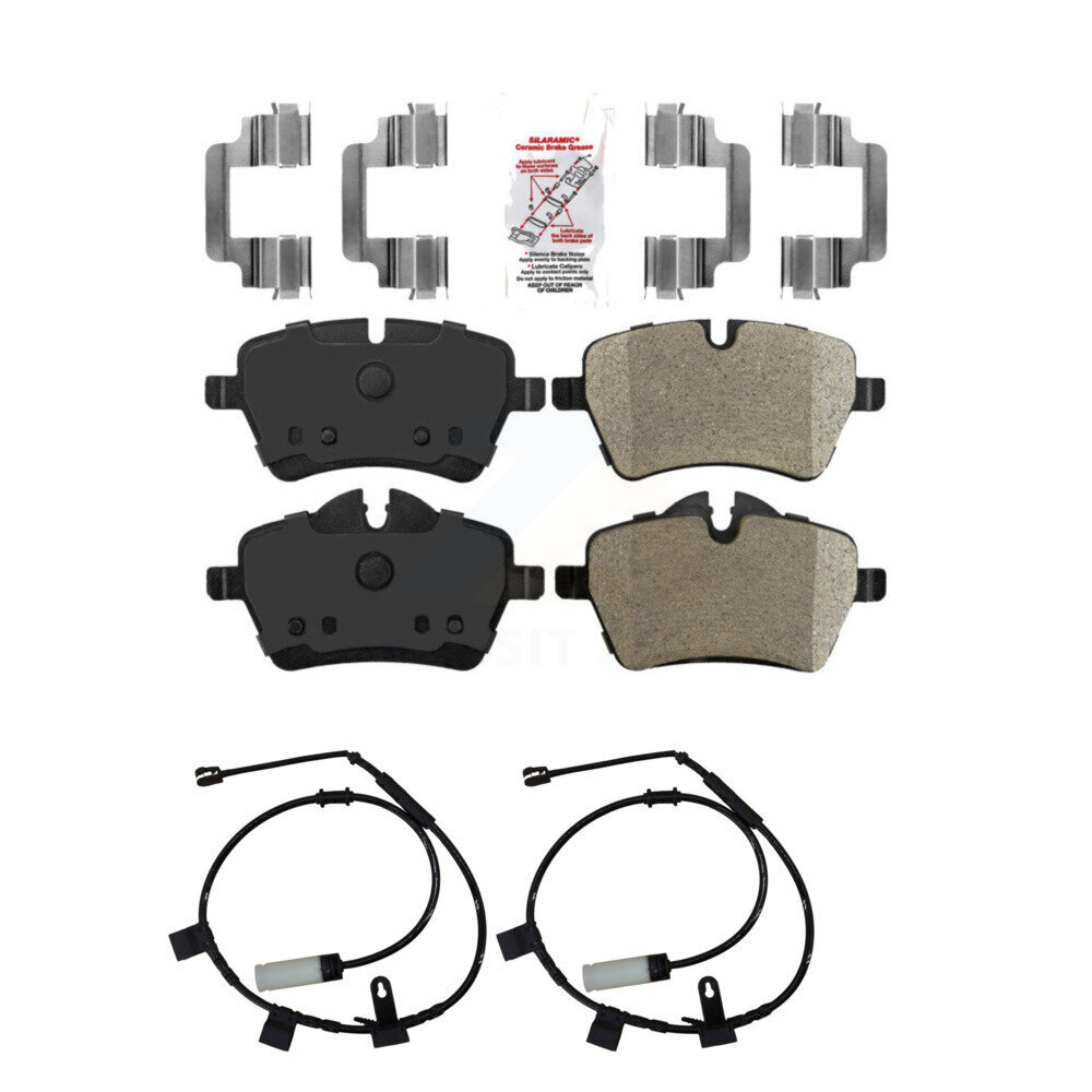 AmeriBRAKES Front Ceramic Disc Brake Pads And Wear Sensors Kit KNW-100701