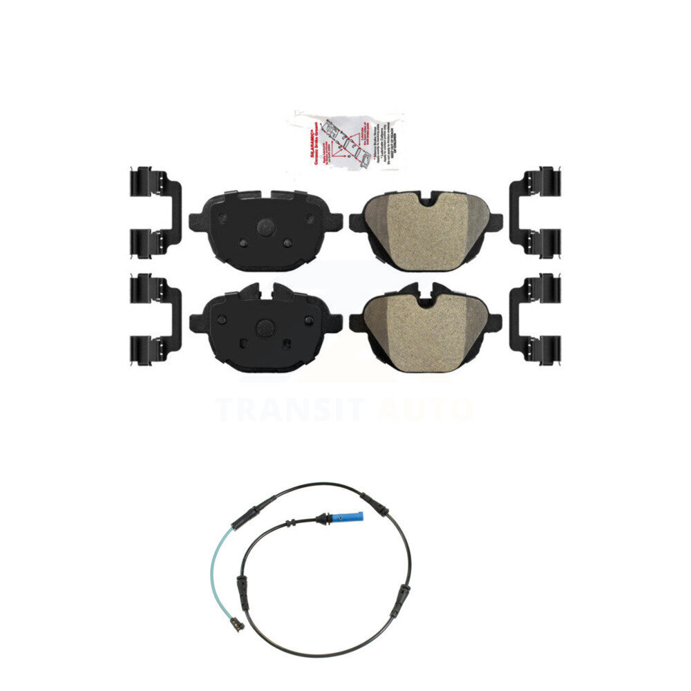 AmeriBRAKES Rear Ceramic Disc Brake Pads And Wear Sensors Kit KNW-100962