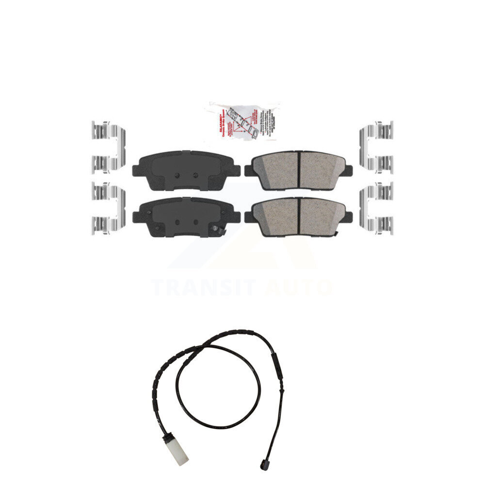 AmeriBRAKES Rear Ceramic Disc Brake Pads And Wear Sensors Kit KNW-100978