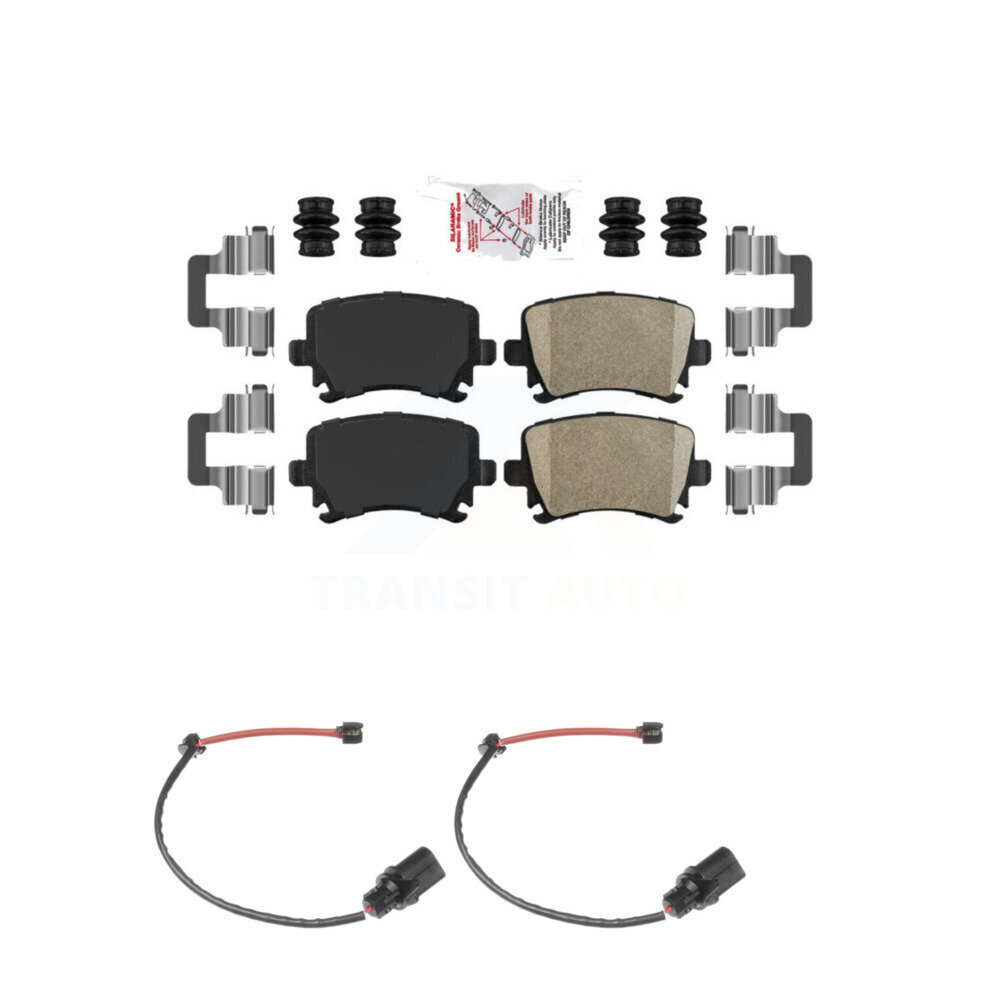 AmeriBRAKES Rear Ceramic Disc Brake Pads And Wear Sensors Kit KNW-101024