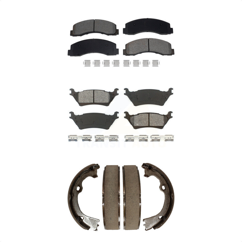 Transit Auto Front Rear Semi-Metallic Brake Pads And Parking Shoes Kit KSN-100896