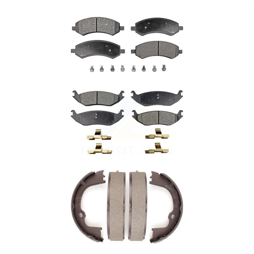 Transit Auto Front Rear Ceramic Brake Pads And Parking Shoes Kit KTN-100786
