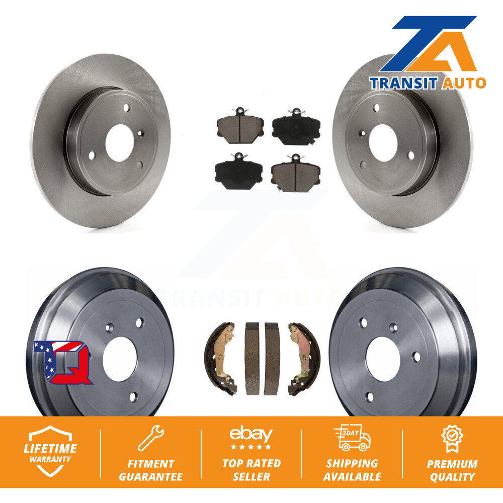 [Front+Rear] Disc Brake Rotors Ceramic Pads And Drum Kit For Smart Fortwo