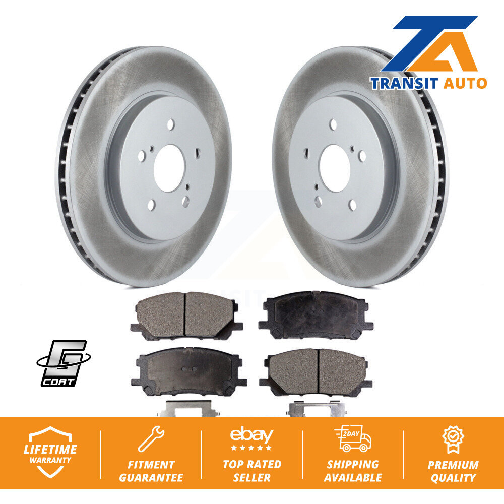 Front Coated Brake Rotor Ceramic Pad Kit For Lexus Toyota Highlander