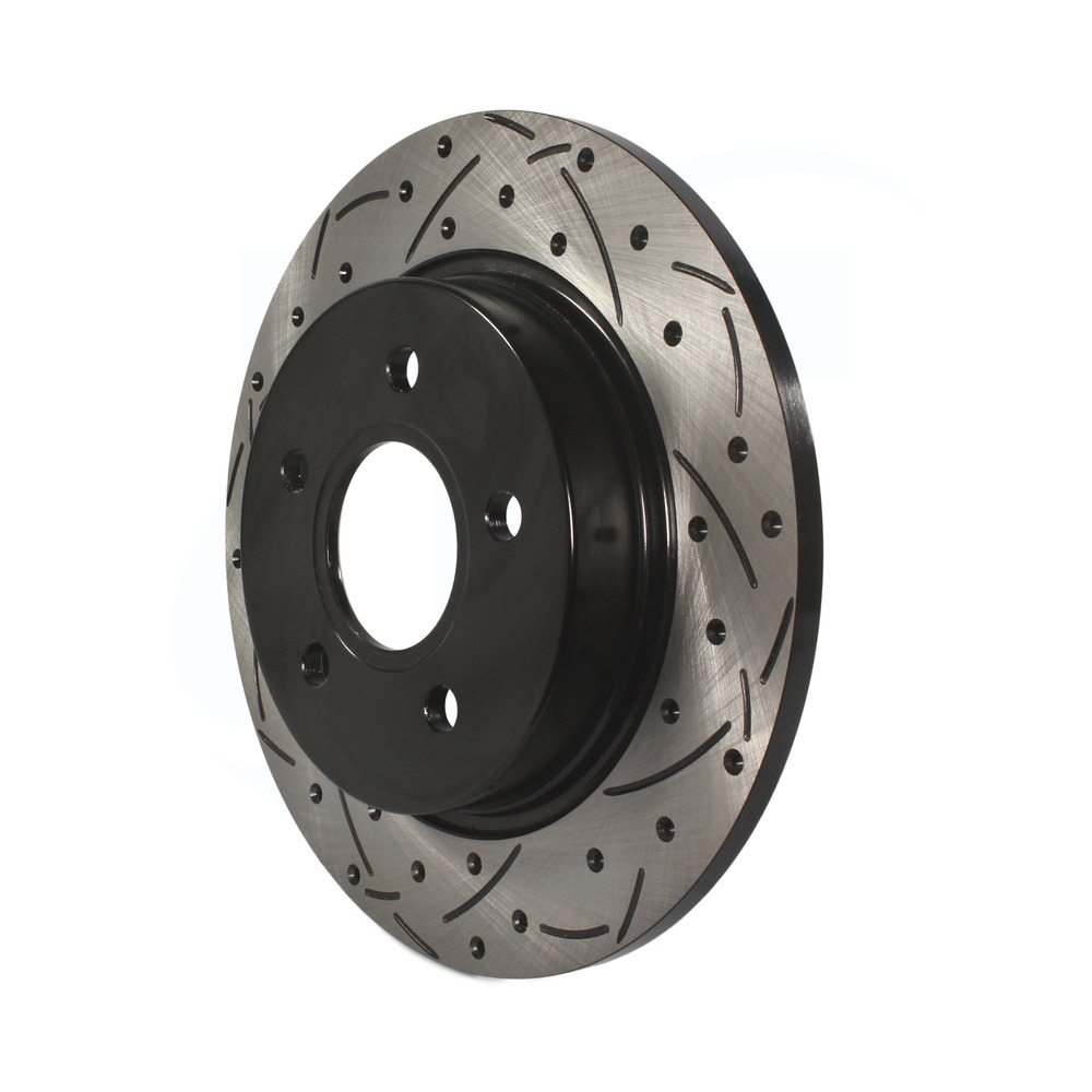 Rear Coated Drilled Slotted Disc Brake Rotors Pair Ford Focus eBay