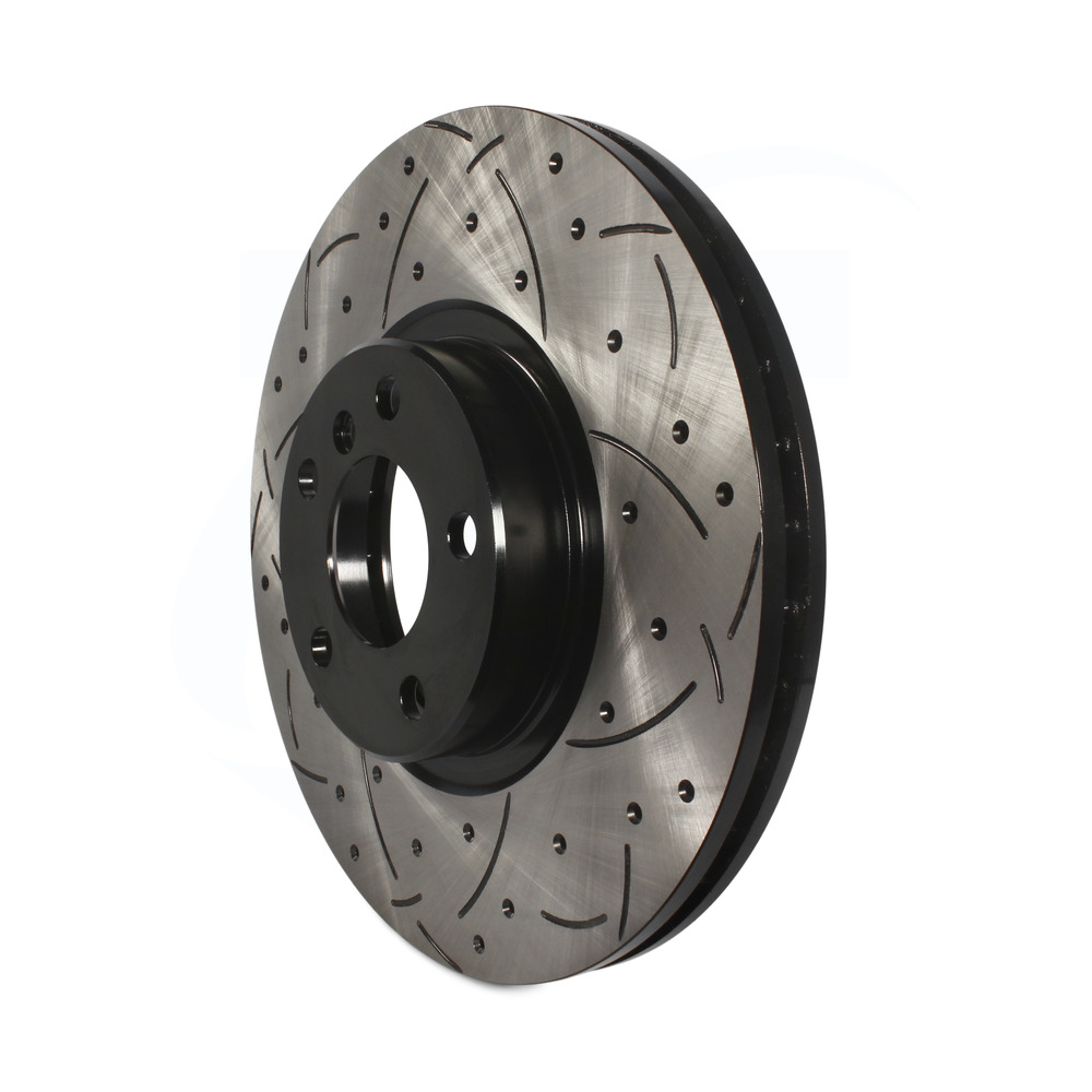 Front Coated Drilled Slotted Disc Brake Rotors And Ceramic Pads Kit BMW