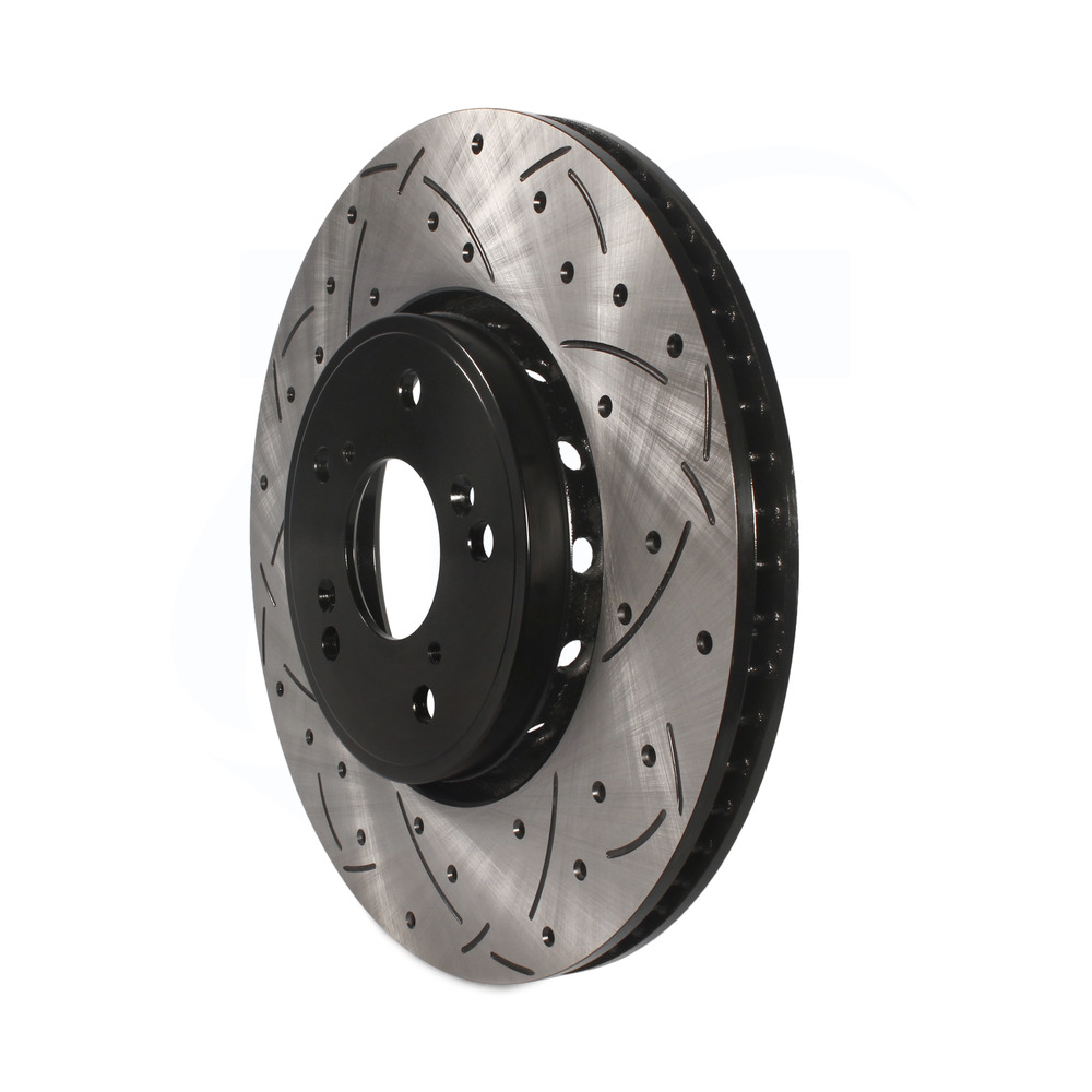 Front Coated Drilled Slotted Disc Brake Rotors And Ceramic Pad Kit