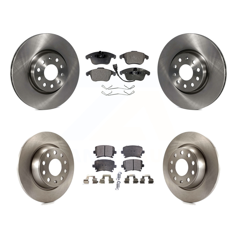 Front Rear Disc Brake Rotors And SemiMetallic Pads Kit Volkswagen