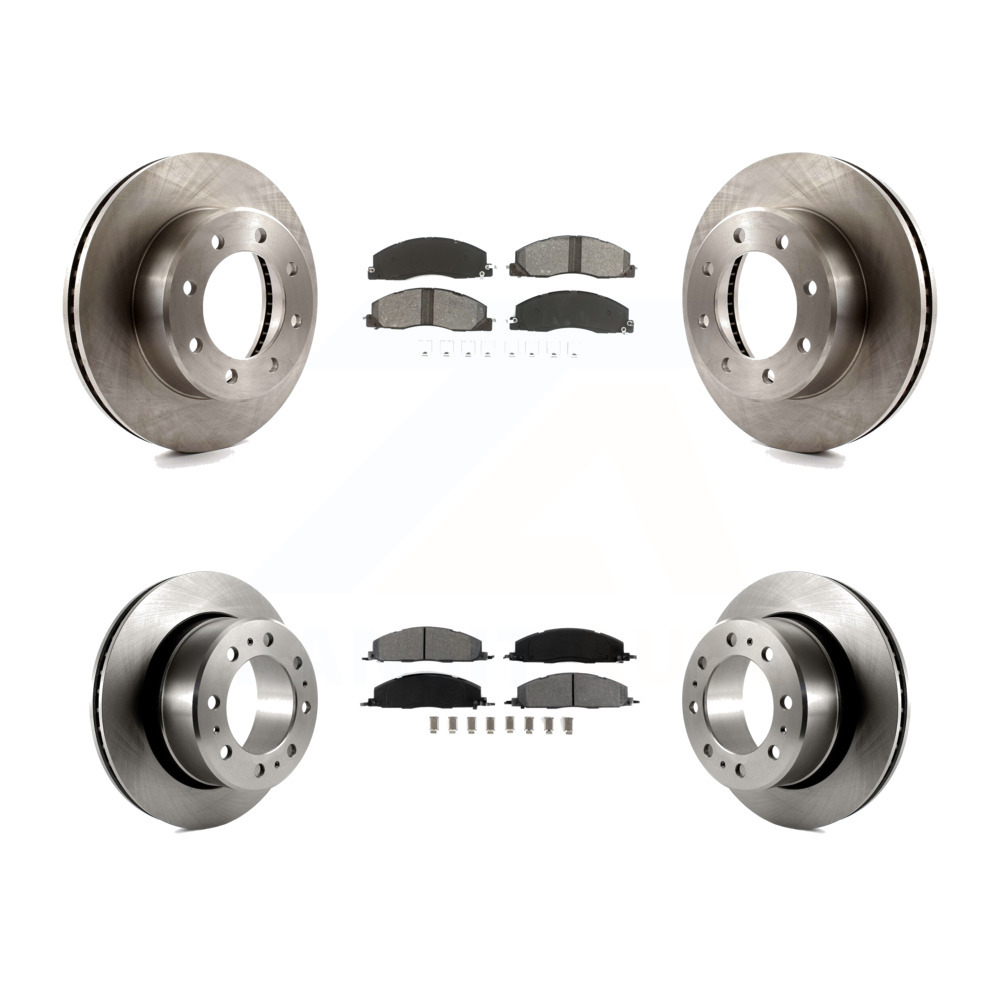 Front Rear Disc Brake Rotor & SemiMetallic Pad Kit For Ram 2500 3500