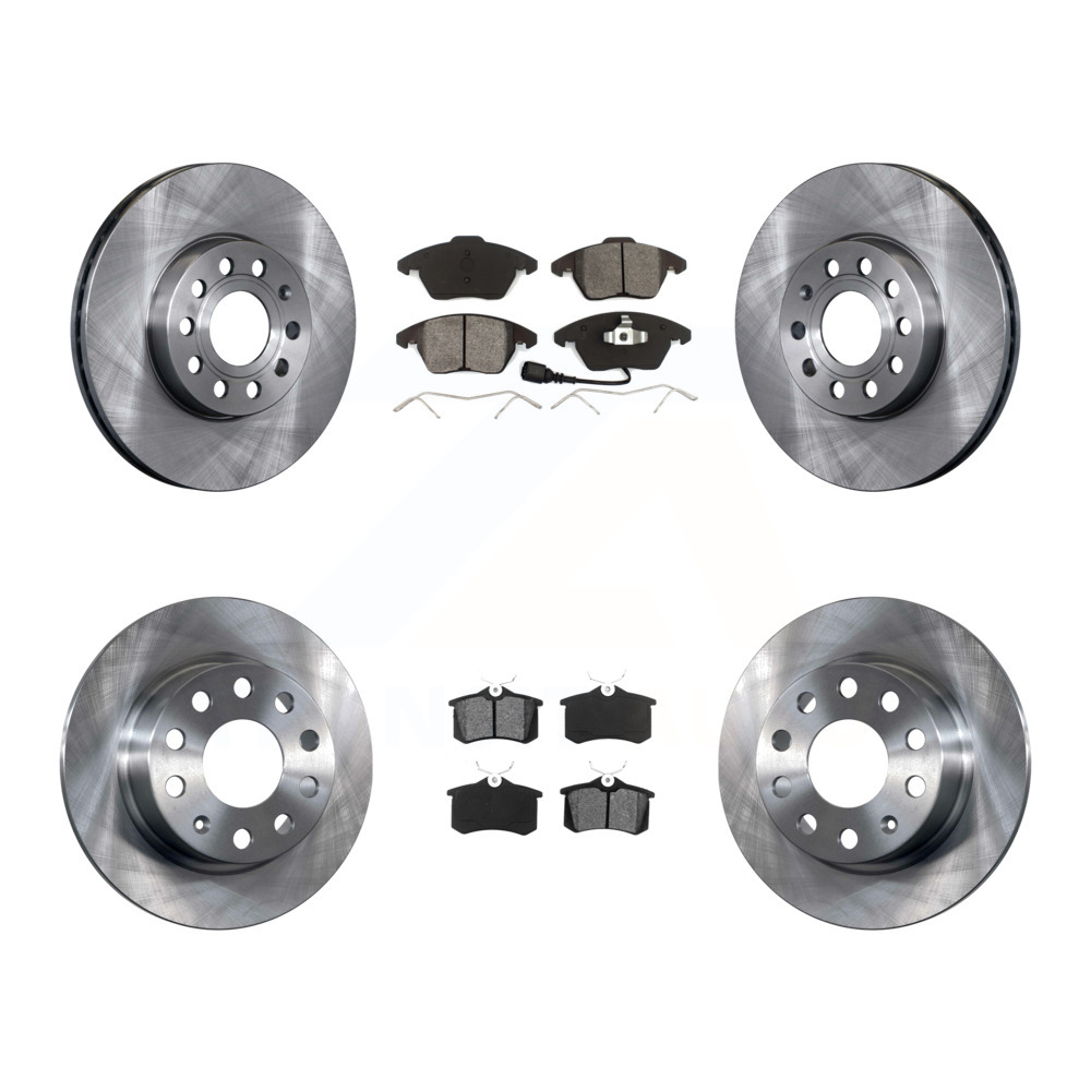 Front Rear Disc Brake Rotors And SemiMetallic Pads Kit Volkswagen