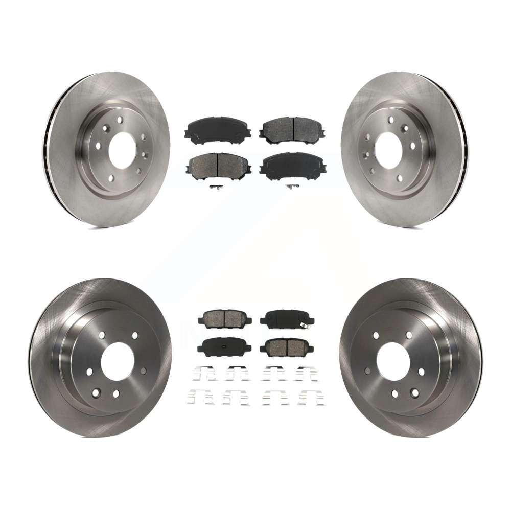 Front Rear Disc Brake Rotor Semi-Metallic Pad Kit For Nissan Rogue ...