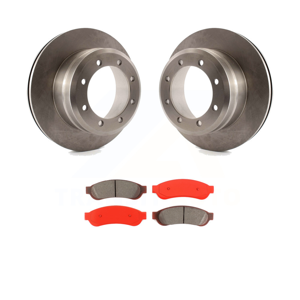 Rear Disc Brake Rotors And SemiMetallic Pad Kit 20052007 Ford F350 Super Duty eBay