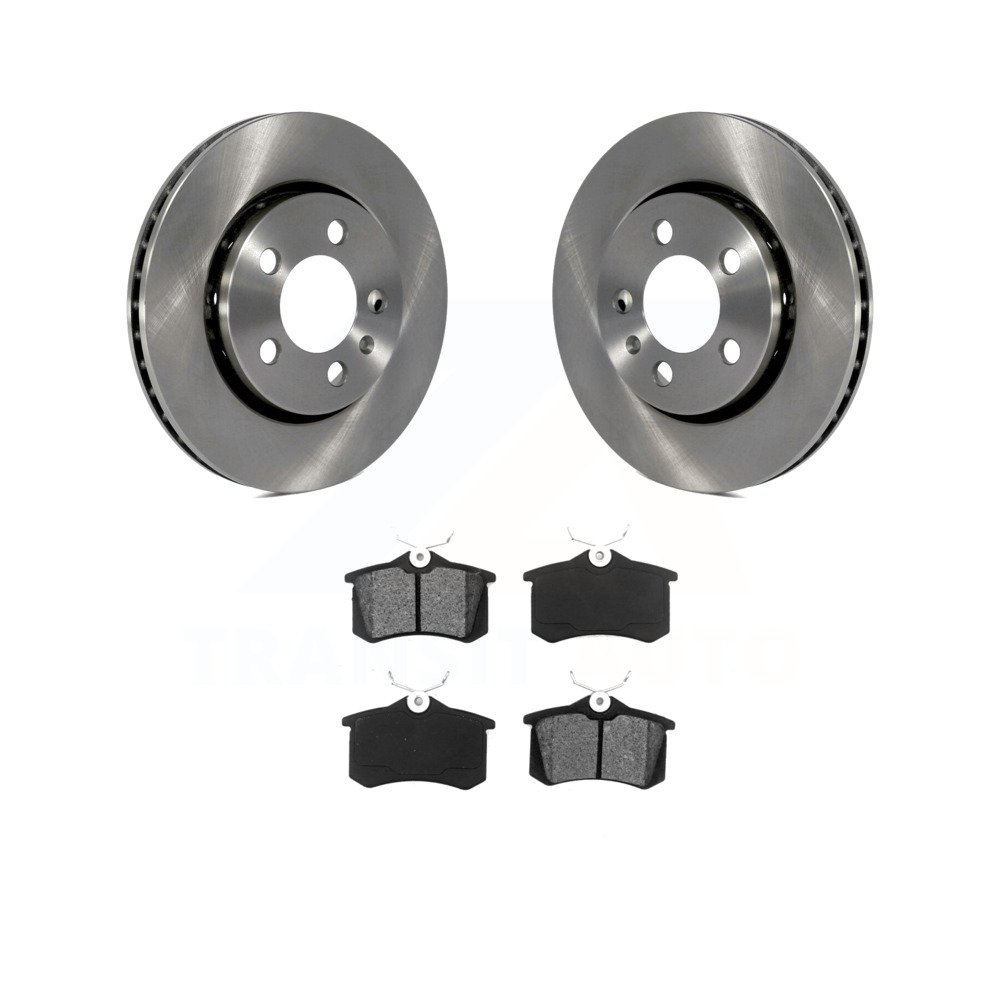 Rear Disc Brake Rotors And SemiMetallic Pads Kit Volkswagen Jetta Golf