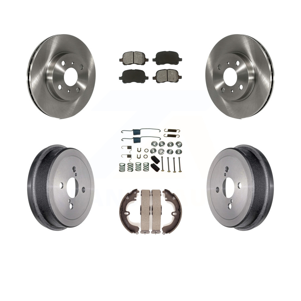 Front Rear Disc Brake Rotors Semi-Metallic Pads And Drum Kit Toyota ...