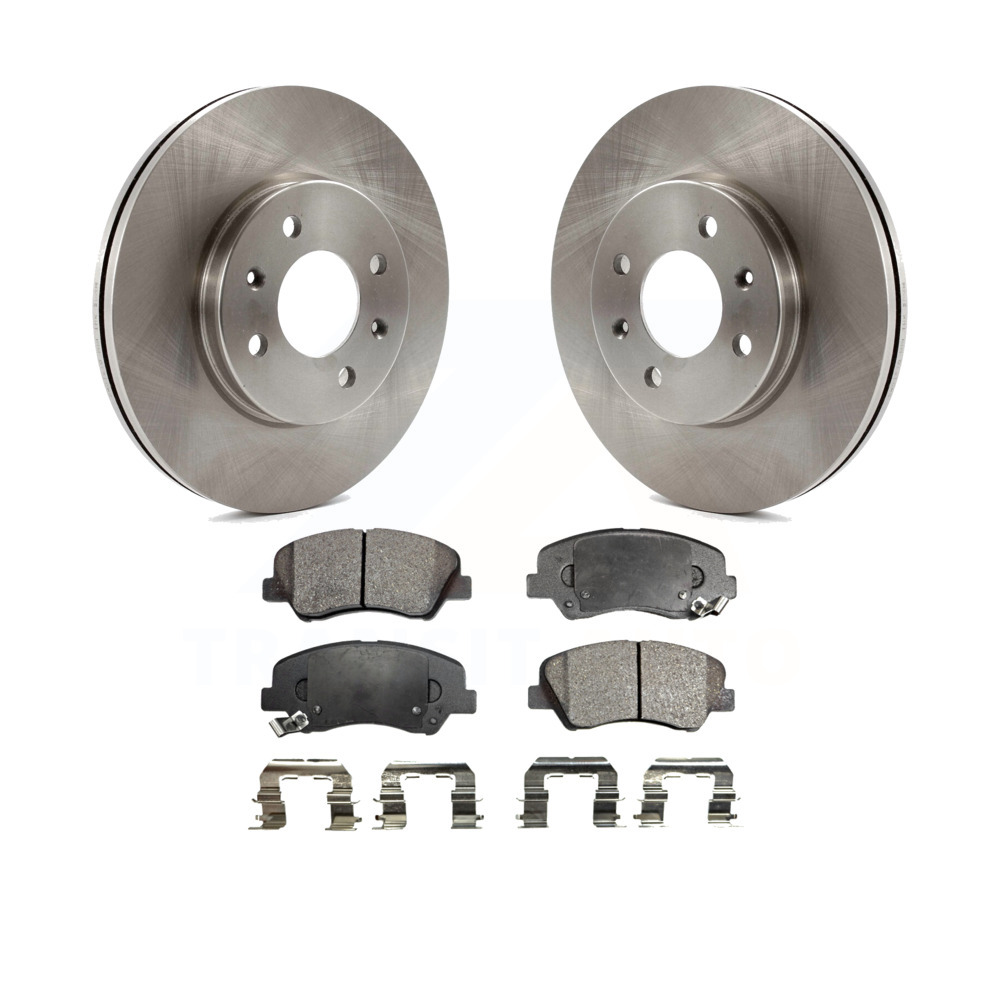 For 2006-2011 Hyundai Accent Kia Rio Front Drilled Brake Rotors Ceramic Pads