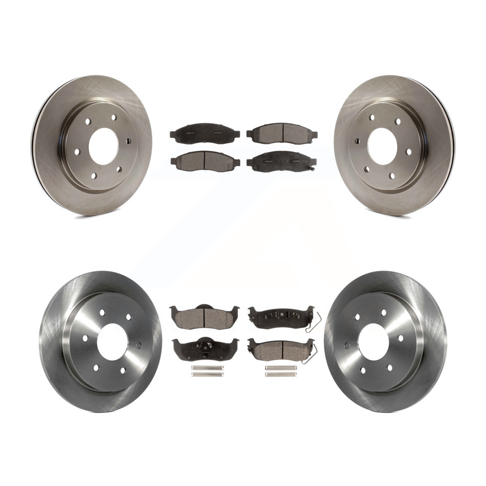 Front and Rear Brake Discs Rotors /& Ceramic Pads For 2004-2005 QX56 Titan 6Lugs