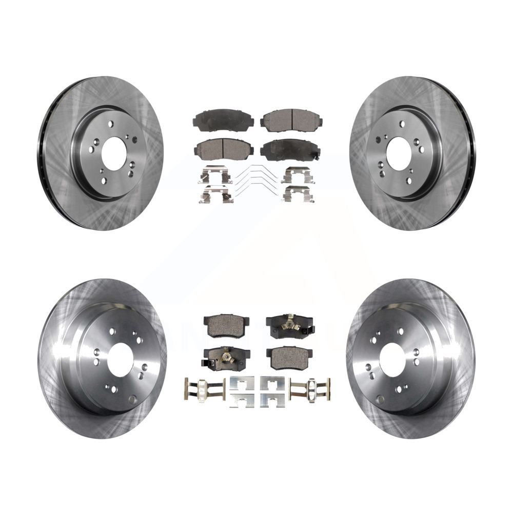 Front Rear Disc Brake Rotors And Ceramic Pads Kit Honda Cr V