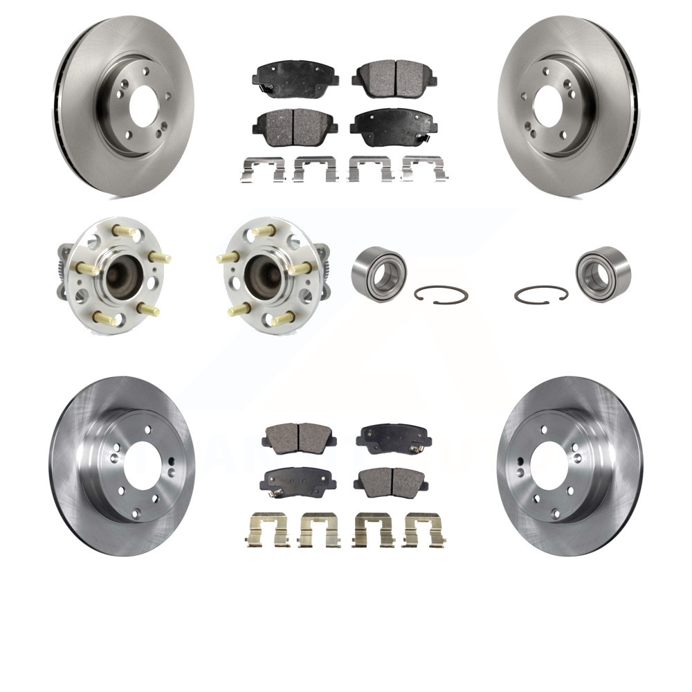 Front Rear Hub Bearings Disc Brake Rotors And Pads For Hyundai Sonata