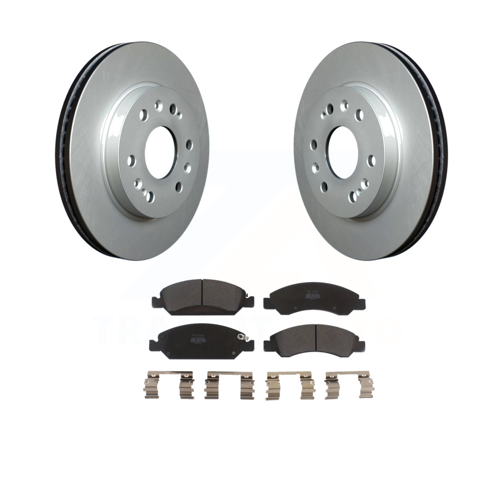 Front Disc Rotors Hub Assembly /& SIM Semi-Metallic Brake Pads Fits Chevrolet GMC