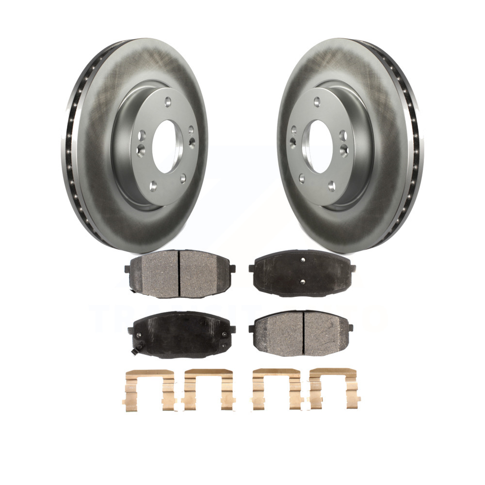 Front Coated Disc Brake Rotors And Semi-Metallic Pads Kit For Hyundai ...