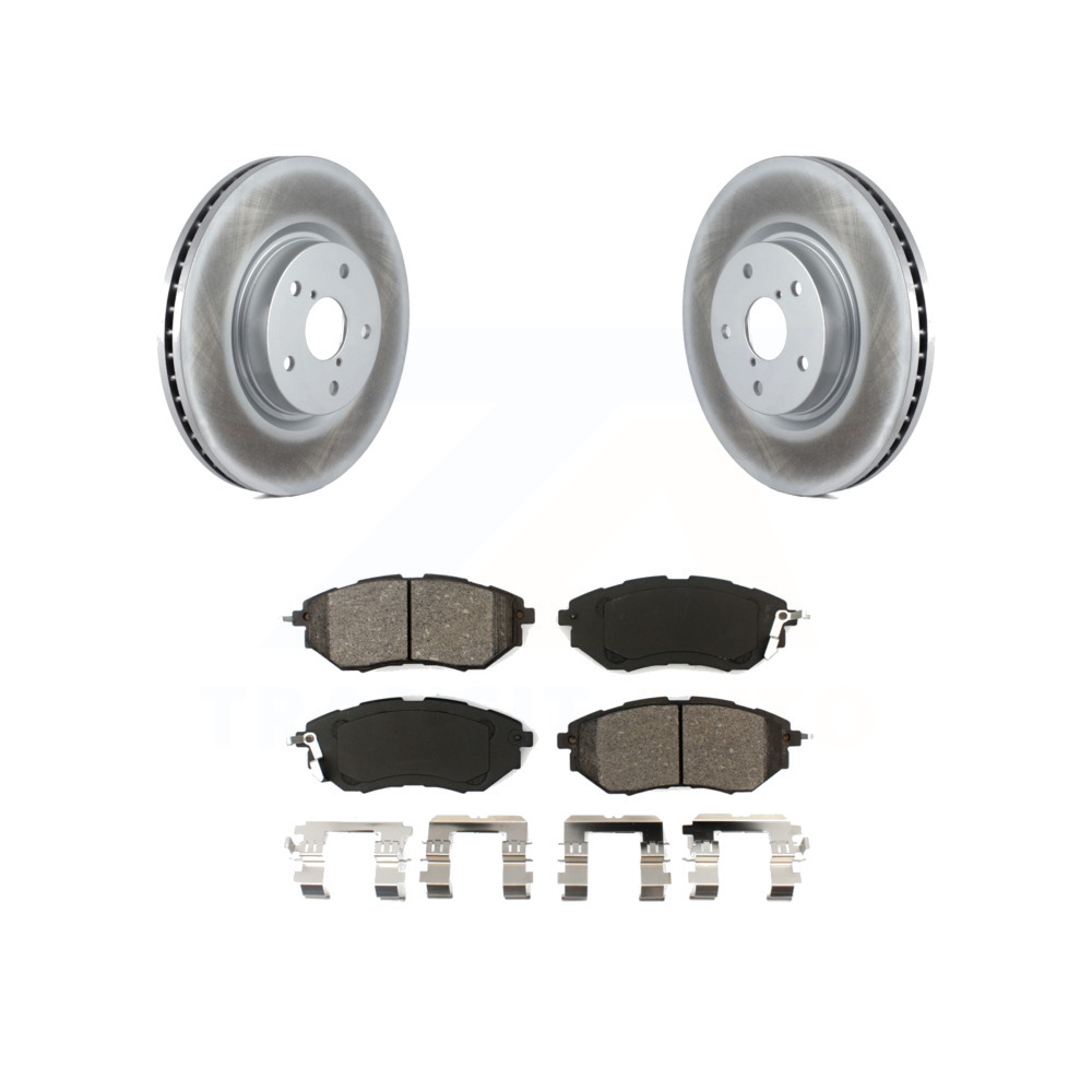Front Coated Brake Rotor Semi-Metallic Pad For Subaru Outback Legacy WRX Tribeca