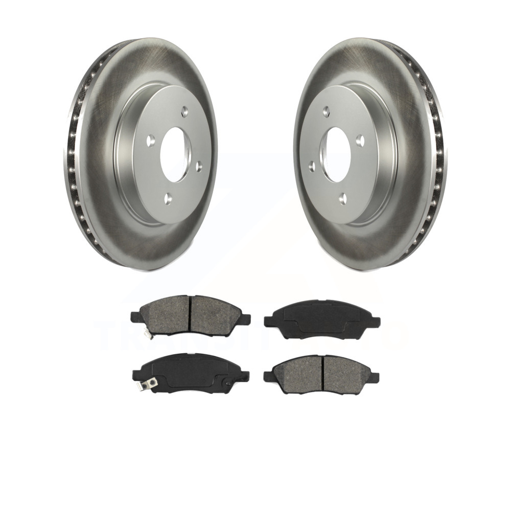 Front Coated Disc Brake Rotors SemiMetallic Pad Kit For Nissan Versa