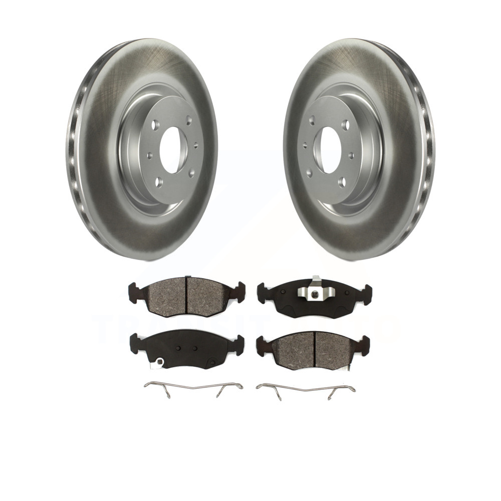 Front Coated Disc Brake Rotors And SemiMetallic Pads Kit 20132017